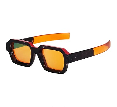 #ad #ad Small Punk Square Sunglasses Men orange