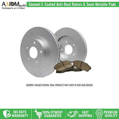 #ad Rear Kit Geomet E Coated AntiRust 2 Brake Rotors 4 Semi Metallic Brake Pads