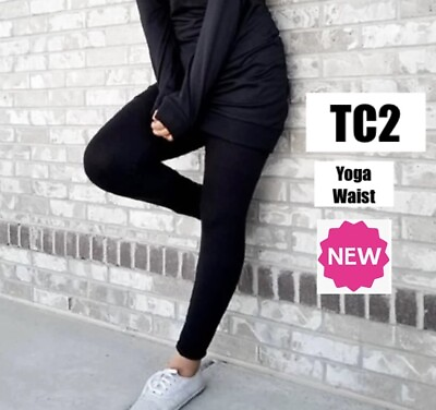 #ad NEW TC2 Womens Solid Black Leggings YOGA WAIST Feels Soft as Lularoe