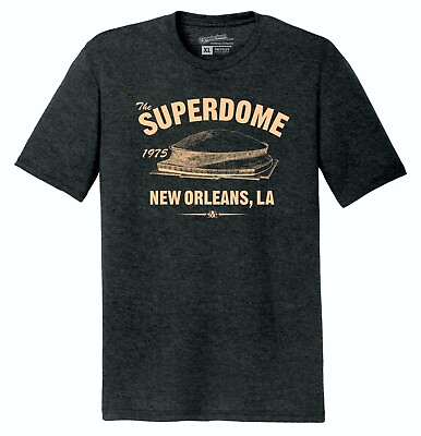 #ad Louisiana Superdome 1975 Football TRI BLEND Tee Shirt New Orleans Saints
