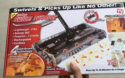 #ad Swivel Sweeper Cordless Black AS SEEN ON TV BRAND NEW