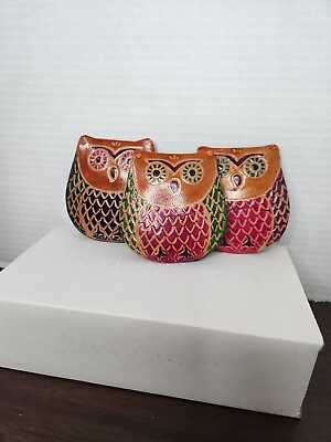 #ad Owl Leather Coin Purse Lot
