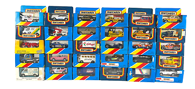 #ad Matchbox Assorted Lot A of 30 Vehicles 1980#x27;s amp; 1990#x27;s Blue Box Vintage