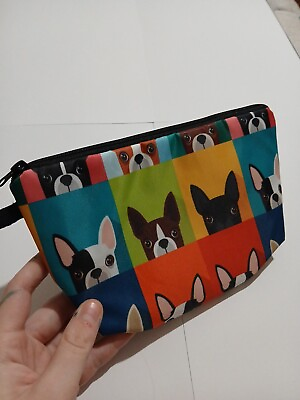 #ad 1 pc Makeup Cosmetic Bag Colorful Bull Dog Pattern Pouch Gift THB 93