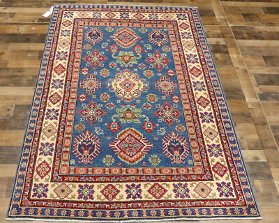 #ad 5#x27;x7#x27;5#x27; New Fine Blue Pak super Kazak hand knotted wool Caucasian area rug