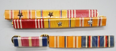 #ad WWII Army Navy USMC Ribbon Bars Group Lot Of 9 by Wolf Brown