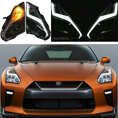 #ad For 09 22 Nissan R35 GTR GT R USDM amp; LHD Full LED DRL Headlights Pair LH RH NEW