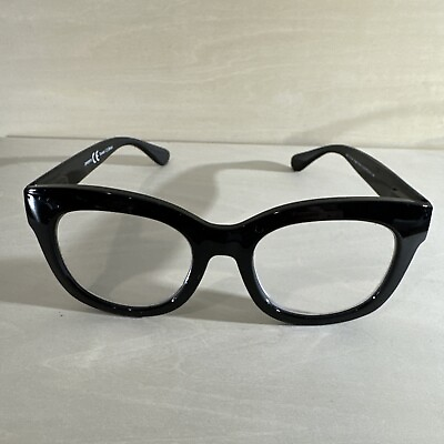 #ad Peepers Center Stage Focus Reading Eyeglasses 2.00 Black Flex Hinge 50 18 146mm