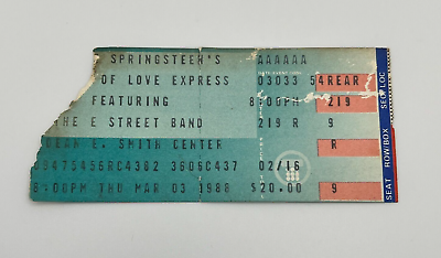 #ad Bruce Springsteen Tunnel Of Love Express Tour Ticket Stub 1988 North Carolina