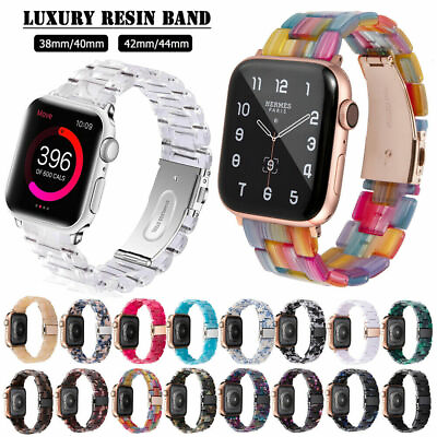 #ad Resin Wrist Watch Band iWatch Bracelet For Apple Watch Series 9 8 6 5 4 3 2 1 SE