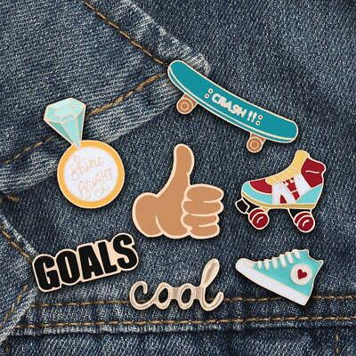 #ad 1PC Cool Skater Theme Brooch Pin Multicolor Metal Brooches Clothing Jewelry Gift