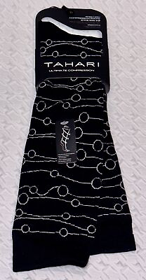 #ad TAHARI Ultimate Graduated Compression Black Running Socks Womens Shoe Sz 4 10