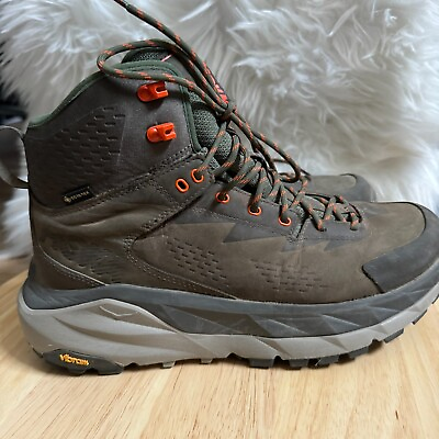 #ad Hoka Mens Kaha GTX Mid Vibram Trail Hiking Waterproof Green Boots 9 *No Insoles*