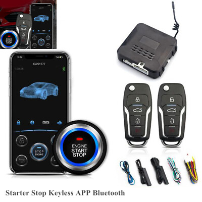 #ad Auto Keyless Entry Engine Start Alarm System Push Button Remote Starter Stop×1