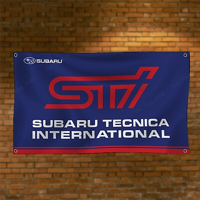 #ad Subaru STI Banner Flag 3x5ft Car Show Street Racing Man Cave Wall Decor Sign