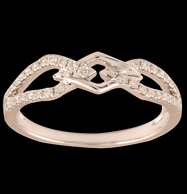 #ad Minimalist 14k White Gold Diamond Ring with 30 VSSI FG Diamonds Valentine Gift