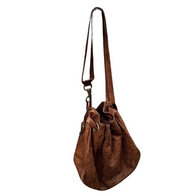 #ad Dior AUTHENTIC Brown Cannage Draw String Leather Quilted Bucket Bag no charm
