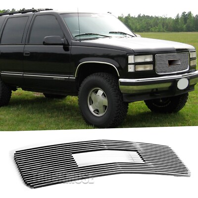 #ad polished Grill For 94 99 GMC Yukon Suburban Pickup Front Billet Grille 95 96 97