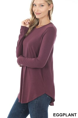 #ad Women#x27;s Long Sleeve Tunic Top Casual Crew Neck Basic T Shirt Blouse Loose Fit
