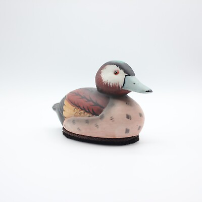 #ad Ruddy Ceramic Lint Brush Base Figurine Decoy Duck
