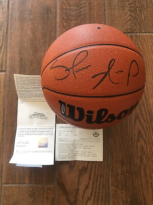 #ad Shawn Kemp Autographed Wilson Jet Leather NBA Basketball Sonics Upper Deck UDA