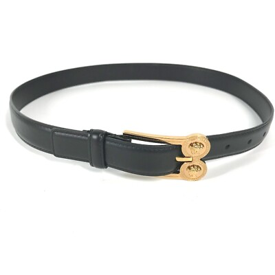 #ad VERSACE Medusa belt Leather Black Gold