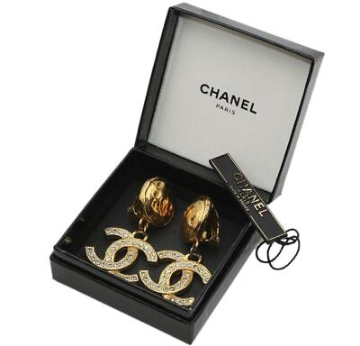 #ad Chanel Coco Mark Rhinestone Swing Logo Gold Ladies Fashion Accessories