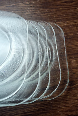 #ad Square Clear Glass Salad Plate 7 3 4” Set Of 5