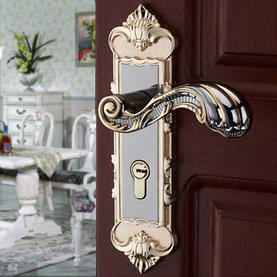 #ad Security Door Handle Door Knob Set Vintage Front Back Door Safety Lock SetKey