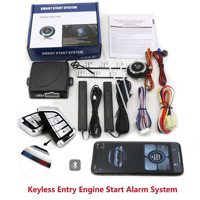 #ad Keyless Entry Engine Start Alarm System Push Button Remote Control Kit SUV Car