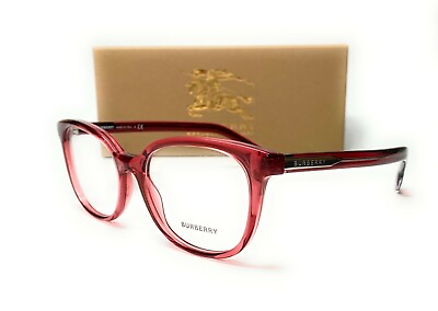 #ad Burberry BE2291 3796 Transparent Red Demo Lens Women#x27;s Eyeglasses Frame 51mm