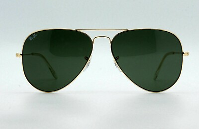 #ad Ray Ban Aviator Gold new sunglasses unisex classic green RB3026 LARGE New $96.12