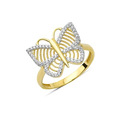 #ad 14k Solid Gold Butterfly Ring Butterfly Ring Minimalist Real Ring Butterfly