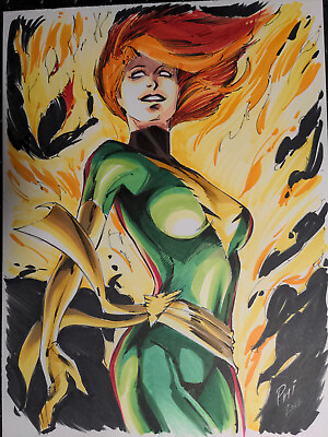 #ad X MEN Phoenix Original Color Art by PHILIP MOY PHI 2012 full coverage 9x12