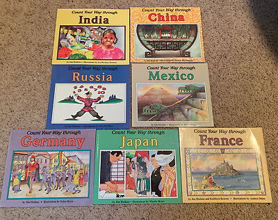 #ad Lot Of 7 COUNT YOUR WAY THROUGH MEXICO RUSSIA CHINA FRANCE Books by Jim Haskins