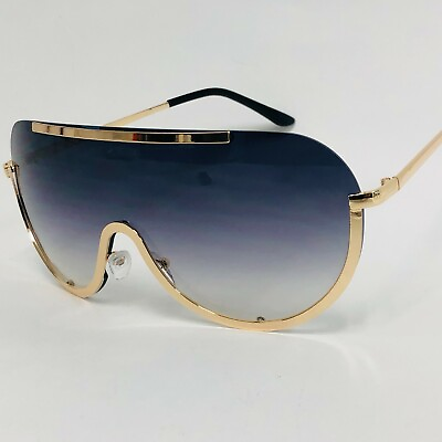 #ad Men Women Sunglasses Oversized Large Frame Gold Designer Fashion Shades Luxury
