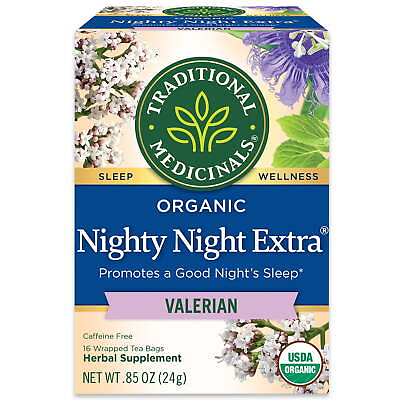 #ad 4 pack Traditional Medicinal Nighty Night Valerian Organic Tea Bags 16 Count