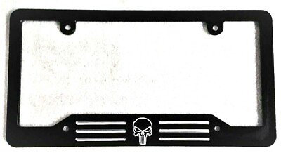 #ad Punisher CNC Machine Engraved Design Billet Aluminum License Plate Frame BSNP