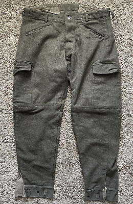 #ad Vintage 1940 3 Crowns Wool Cargo Military Pants Brown Size 36x30 Swedish VTG