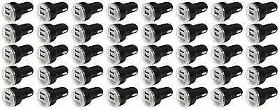 #ad 50x Car Charger Adapter 2 USB Port 2.1A For iPhone 6 7 8 LG Samsung Android BLK