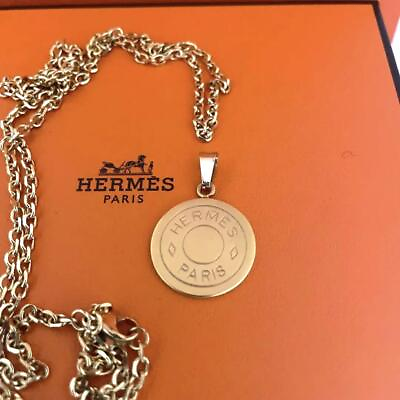 #ad Excellent HERMES Necklace Women Authentic. Logo Charm With Accessories