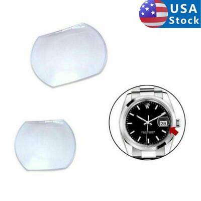 #ad 2Pcs Sapphire Bubble Magnifier Lens for Date Window Watch Crystal Glass USA