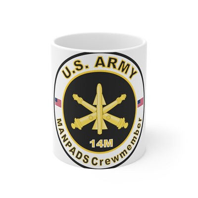 #ad MOS 14M ManPADS Crewmember U.S. Army White Coffee Cup 11oz