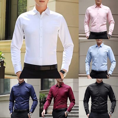 #ad Premium Quality Men#x27;s Wrinkle Resistant Long Sleeve Drill Button Shirt