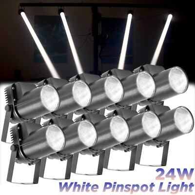 #ad 10pcs White Pin Spot Light LED Beam Stage Light DMX Show Party Disco DJ Lighting