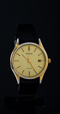 #ad Vintage Accurist Quartz Men#x27;s Gold Tone Watch Working