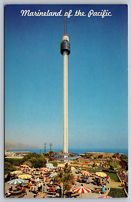 #ad Postcard Marineland of the Pacific Tower Oceanarium Rancho Palos Verdes CA A14