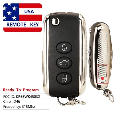 #ad for Bentley Continental GT GTC 2006 2016 Keyless Remote Car Key Fob KR55WK45032