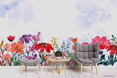 #ad 3D Colorful Floral Wallpaper Wall Mural Removable Self adhesive Sticker813