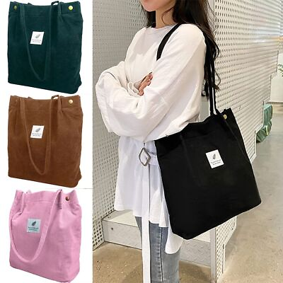 #ad Shoulder Bags Reusable Casual Handbags Organizer Button Eco Shopping Bag Stylish
